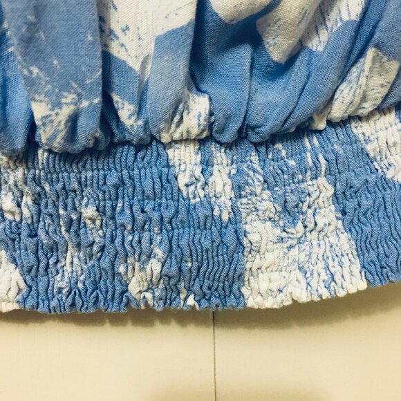 Silverwood Qualicum Beach Ruched Sky Blue Boho Top - Picture 7 of 15